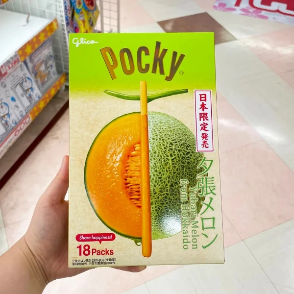 日本Glico限定哈密瓜口味POCKY棒18枚入